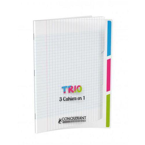 Illustration de : Cahier trio polypropylène piqûre 96 pages 90g 17x22 cm - Conquerant