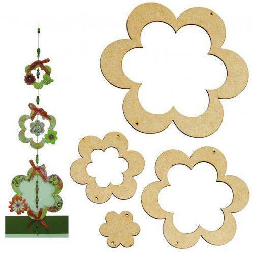 Illustration de : Mobile fleur bois à décorer