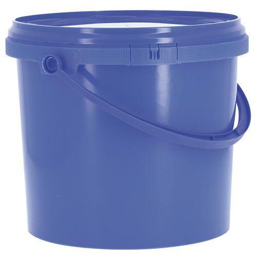 Lot de 10 Seau plastique rond avec couvercle bleu - 5L thumbnail image 1