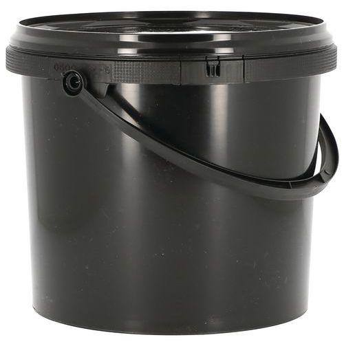 Lot de 10 Seau plastique rond avec couvercle noir - 5L thumbnail image 1