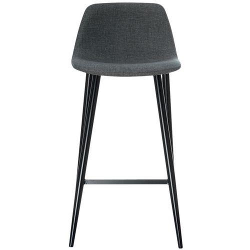 Lot de  2 Tabourets Must pied Noir assise tissu polyester Gris thumbnail image 1