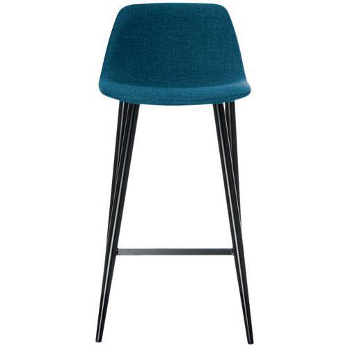 Lot de  2 Tabourets Must pied Noir assise tissu polyester Bleu thumbnail image 1
