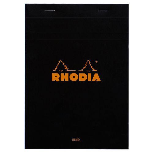 Bloc agrafé noir ligné + marge - Rhodia thumbnail image 1
