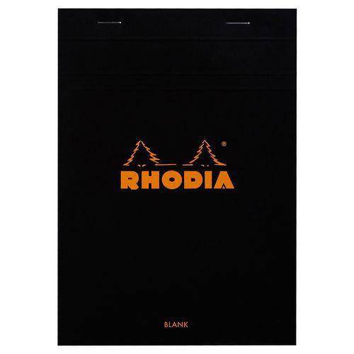 Bloc agrafé noir feuilles unies blanches - Rhodia thumbnail image 1