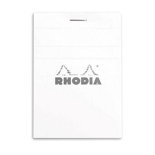 Illustration de : Bloc agrafé blanc petits carreaux - Rhodia