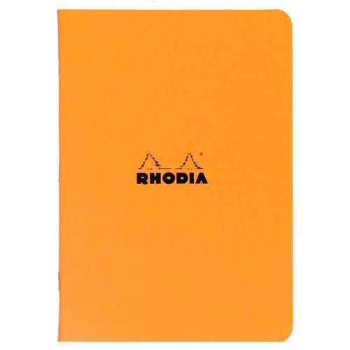 Illustration de : Cahier orange piqué réglure ligné - Rhodia