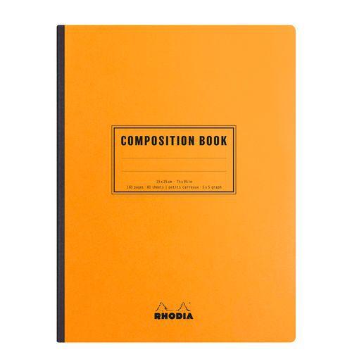 Carnet orange dos toilé petits carreaux - Rhodia thumbnail image 1