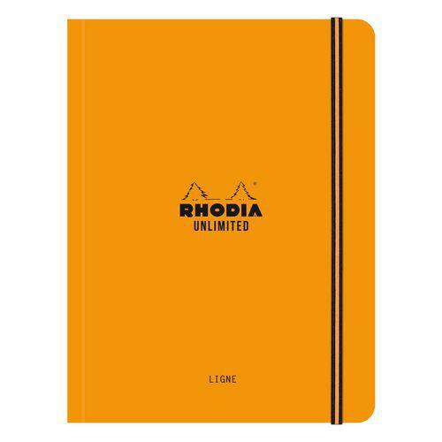Carnet souple élastique orange A5+ ligné avec cadre thumbnail image 1