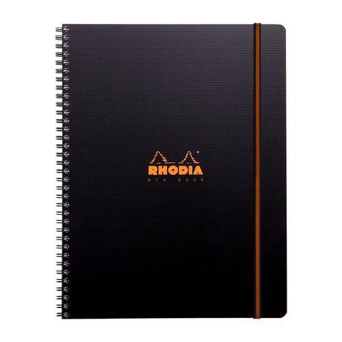 Carnet noir étudiant spiralé A4+ avec marge, cadre à en-tête - Rhodia thumbnail image 1