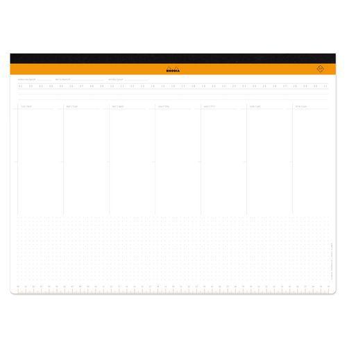 Illustration de : Sous-main papier semainier non daté - Rhodia