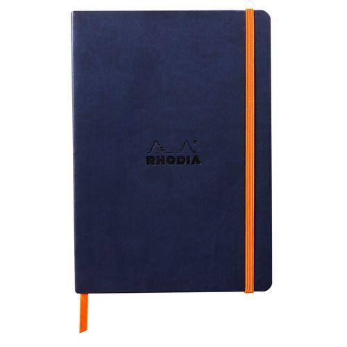 Rhodiarama carnet souple bleu nuit A5 160 pages ligné 90g thumbnail image 1