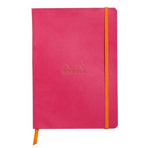 Rhodiarama carnet souple framboise A5 160 pages ligné 90g thumbnail image 1
