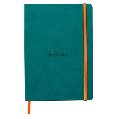 Rhodiarama carnet souple couleur paon A5 160 pages ligné 90g thumbnail image 1