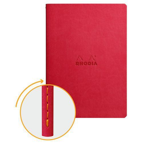 Cahier rhodiarama piqûre textile coquelicot A5 64 pages dot thumbnail image 1