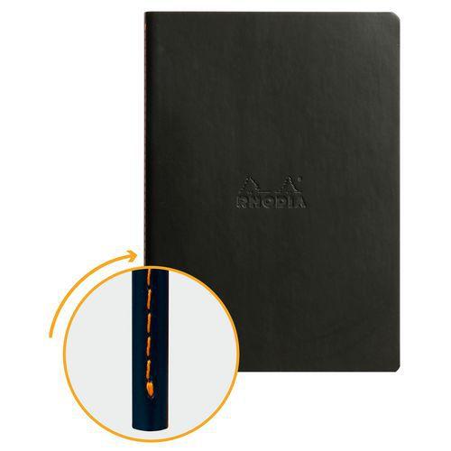Cahier rhodiarama piqûre textile noir A5 64 pages dot 90 g thumbnail image 1