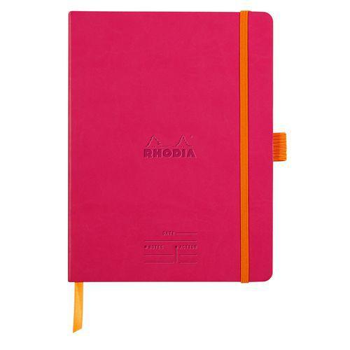 Carnet meeting framboise A5+ élastique + porte-stylo thumbnail image 1