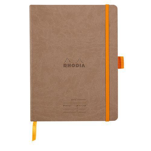 Carnet meeting taupe A5+ 160 pages élastique + porte-stylo thumbnail image 1