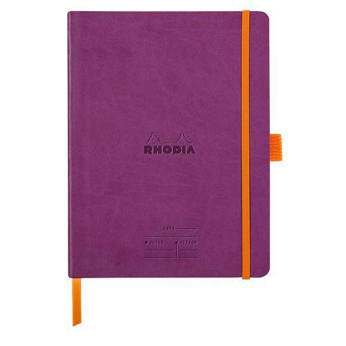 Carnet meeting violet A5+ 160 pages élastique + porte-stylo thumbnail image 1