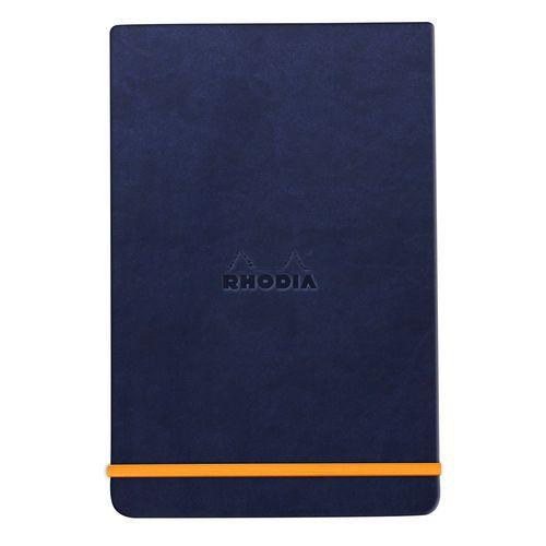 Rhodiarama Webnotepad rigide bleu nuit A5 ligné + élastique thumbnail image 1