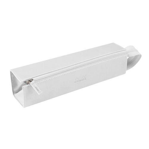 Trousse plumier blanc simili cuir italien 23x5x5 cm thumbnail image 1