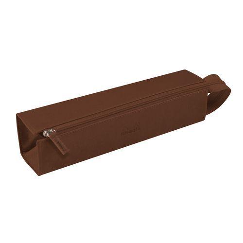 Trousse plumier bronze simili cuir italien 23x5x5 cm thumbnail image 1