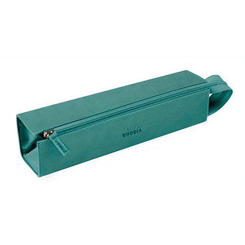 Trousse plumier couleur eau simili cuir italien 23x5x5 cm thumbnail image 1