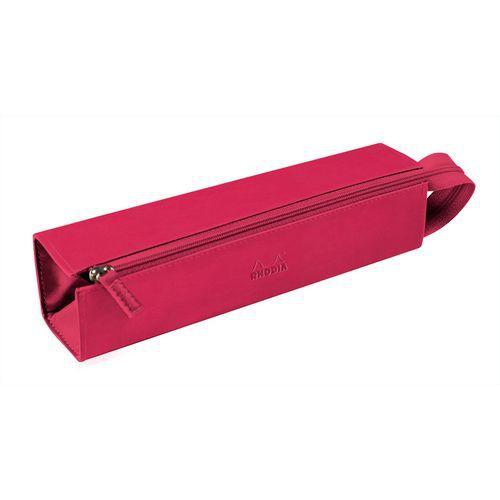 Trousse plumier framboise simili cuir italien 23x5x5 cm thumbnail image 1