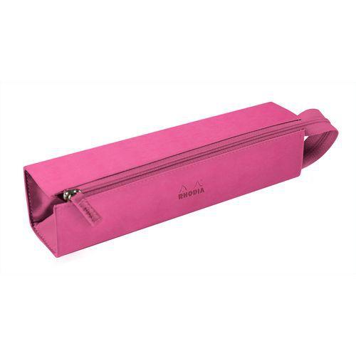 Trousse plumier fuchsia simili cuir italien 23x5x5 cm thumbnail image 1