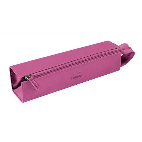 Trousse plumier lilas simili cuir italien 23x5x5 cm thumbnail image 1