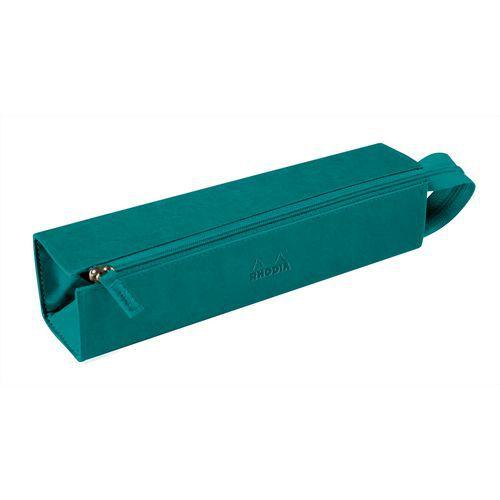 Trousse plumier paon simili cuir italien 23x5x5 cm thumbnail image 1