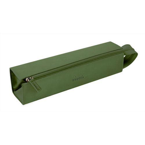 Trousse plumier sauge simili cuir italien 23x5x5 cm thumbnail image 1