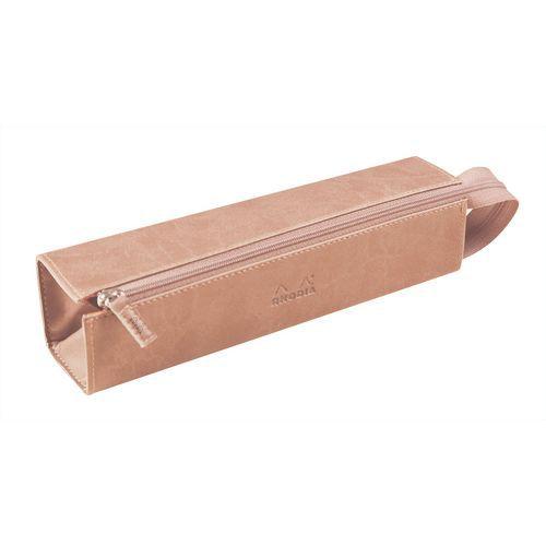 Trousse plumier touche de rose simili cuir italien 23x5x5 cm thumbnail image 1