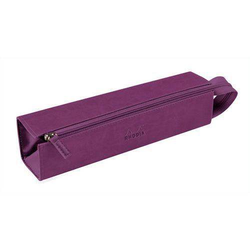 Trousse plumier violet simili cuir italien 23x5x5 cm thumbnail image 1