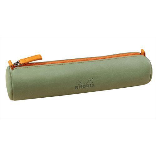 Trousse ronde céladon simili cuir italien 5x21,5 cm thumbnail image 1