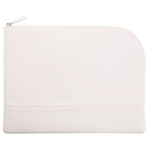 Pochette zippée en simili cuir italien taille L blanc thumbnail image 1