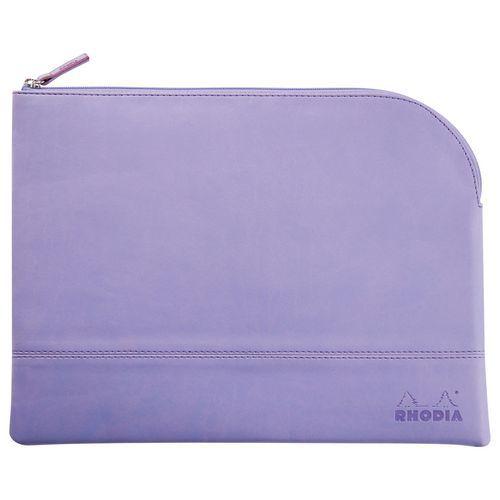 Pochette zippée en simili cuir italien taille L iris thumbnail image 1