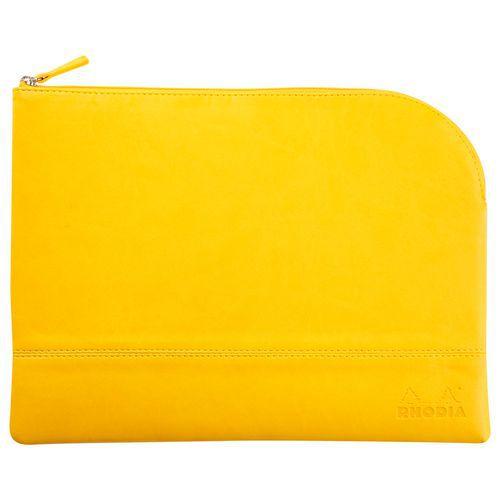 Pochette zippée en simili cuir italien taille L jonquile thumbnail image 1