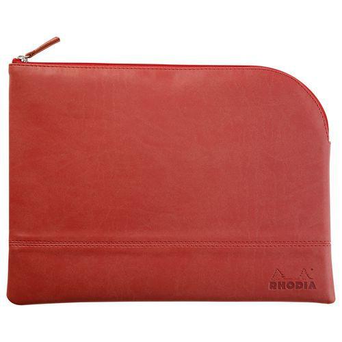 Pochette zippée en simili cuir italien taille L nacarat thumbnail image 1