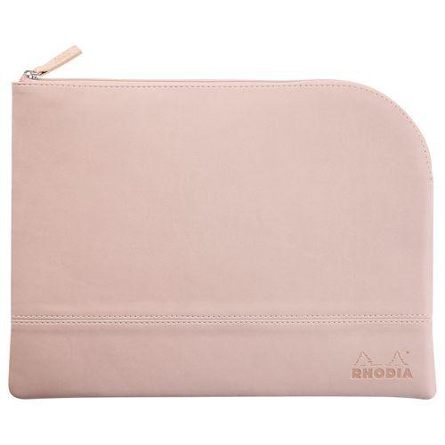 Pochette zippée simili cuir italien taille L touche de rose thumbnail image 1
