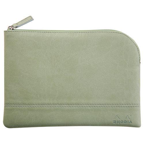 Pochette zippée en simili cuir italien taille M céladon thumbnail image 1