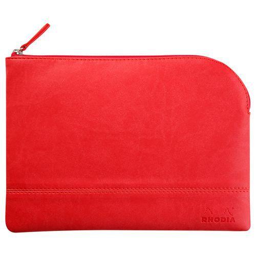 Pochette zippée en simili cuir italien taille M corail thumbnail image 1