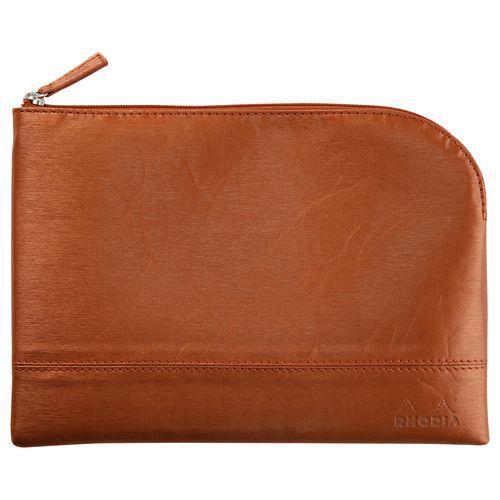 Pochette zippée en simili cuir italien taille M cuivre thumbnail image 1