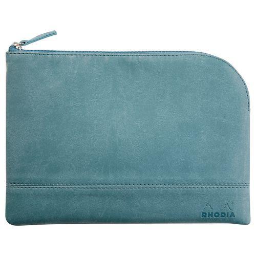 Pochette zippée en simili cuir italien taille M couleur eau thumbnail image 1