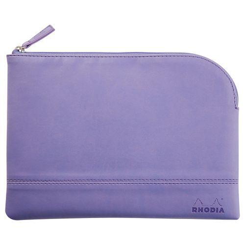 Pochette zippée en simili cuir italien taille M iris thumbnail image 1