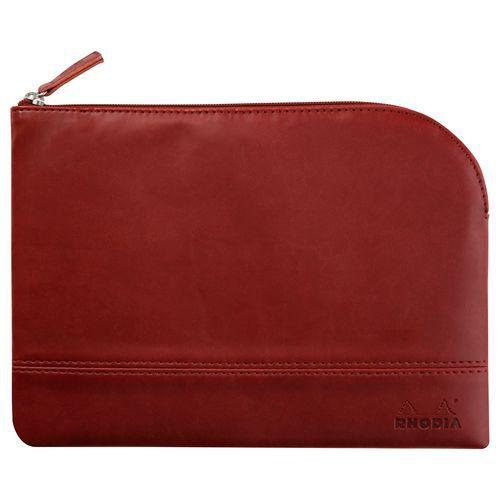 Pochette zippée en simili cuir italien taille M lie de vin thumbnail image 1