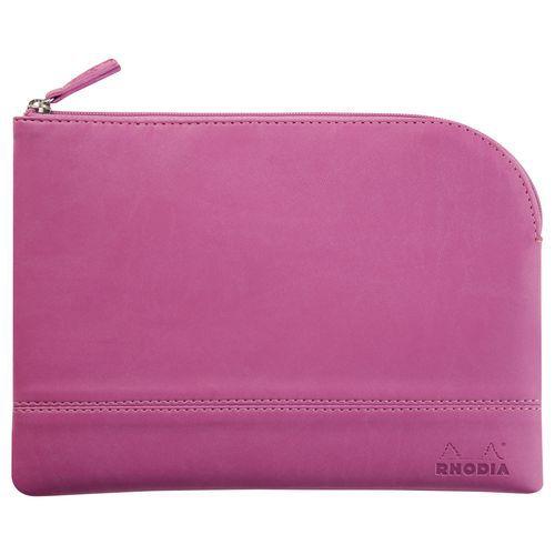 Pochette zippée en simili cuir italien taille M lilas thumbnail image 1