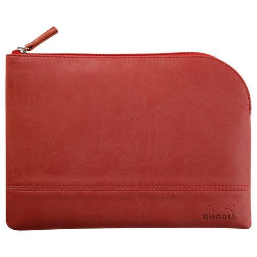Pochette zippée en simili cuir italien taille M nacarat thumbnail image 1