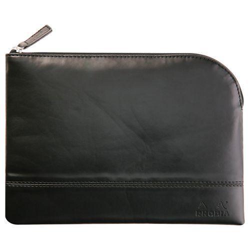 Pochette zippée en simili cuir italien taille M noir thumbnail image 1