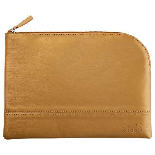 Pochette zippée en simili cuir italien taille M or thumbnail image 1