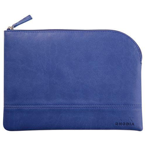 Pochette zippée en simili cuir italien taille M saphir thumbnail image 1